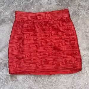 Vintage Y2K Textured Red Holiday Mini Skirt